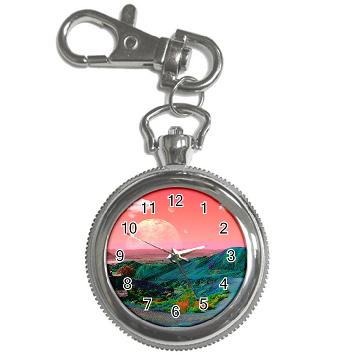 Unicorn Valley Aesthetic Clouds Landscape Mountain Nature Pop Art Surrealism Retrowave Key Chain Watches