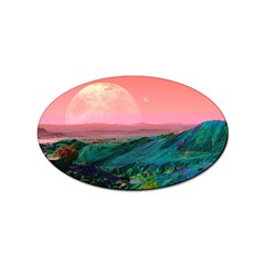 Unicorn Valley Aesthetic Clouds Landscape Mountain Nature Pop Art Surrealism Retrowave Sticker (oval) by Cemarart