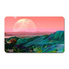 Unicorn Valley Aesthetic Clouds Landscape Mountain Nature Pop Art Surrealism Retrowave Magnet (rectangular) by Cemarart