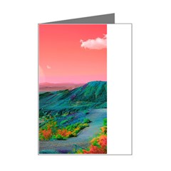 Unicorn Valley Aesthetic Clouds Landscape Mountain Nature Pop Art Surrealism Retrowave Mini Greeting Card by Cemarart