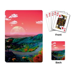 Unicorn Valley Aesthetic Clouds Landscape Mountain Nature Pop Art Surrealism Retrowave Playing Cards Single Design (rectangle) by Cemarart