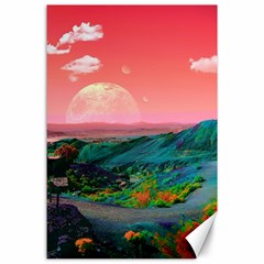 Unicorn Valley Aesthetic Clouds Landscape Mountain Nature Pop Art Surrealism Retrowave Canvas 24  X 36  by Cemarart