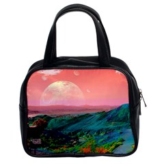 Unicorn Valley Aesthetic Clouds Landscape Mountain Nature Pop Art Surrealism Retrowave Classic Handbag (two Sides) by Cemarart