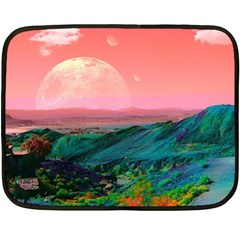 Unicorn Valley Aesthetic Clouds Landscape Mountain Nature Pop Art Surrealism Retrowave Fleece Blanket (mini) by Cemarart