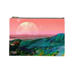 Unicorn Valley Aesthetic Clouds Landscape Mountain Nature Pop Art Surrealism Retrowave Cosmetic Bag (large) by Cemarart