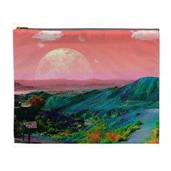 Unicorn Valley Aesthetic Clouds Landscape Mountain Nature Pop Art Surrealism Retrowave Cosmetic Bag (xl) by Cemarart