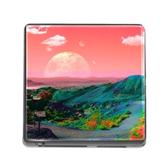 Unicorn Valley Aesthetic Clouds Landscape Mountain Nature Pop Art Surrealism Retrowave Memory Card Reader (square 5 Slot) by Cemarart