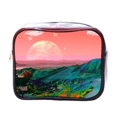 Unicorn Valley Aesthetic Clouds Landscape Mountain Nature Pop Art Surrealism Retrowave Mini Toiletries Bag (one Side) by Cemarart