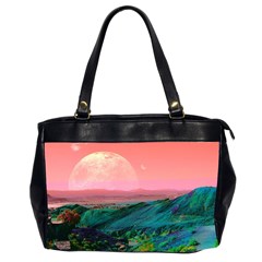 Unicorn Valley Aesthetic Clouds Landscape Mountain Nature Pop Art Surrealism Retrowave Oversize Office Handbag (2 Sides) by Cemarart