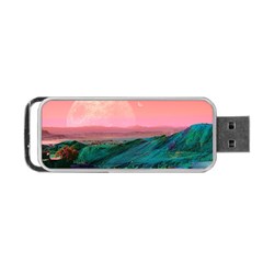 Unicorn Valley Aesthetic Clouds Landscape Mountain Nature Pop Art Surrealism Retrowave Portable Usb Flash (two Sides) by Cemarart