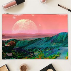 Unicorn Valley Aesthetic Clouds Landscape Mountain Nature Pop Art Surrealism Retrowave Cosmetic Bag (xxl) by Cemarart