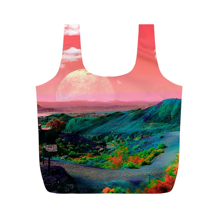 Unicorn Valley Aesthetic Clouds Landscape Mountain Nature Pop Art Surrealism Retrowave Full Print Recycle Bag (M)