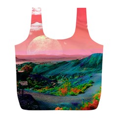 Unicorn Valley Aesthetic Clouds Landscape Mountain Nature Pop Art Surrealism Retrowave Full Print Recycle Bag (l) by Cemarart