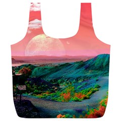 Unicorn Valley Aesthetic Clouds Landscape Mountain Nature Pop Art Surrealism Retrowave Full Print Recycle Bag (xl) by Cemarart