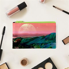 Unicorn Valley Aesthetic Clouds Landscape Mountain Nature Pop Art Surrealism Retrowave Cosmetic Bag (xs) by Cemarart