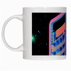 Fantasy City Architecture Building Cityscape White Mug by Cemarart