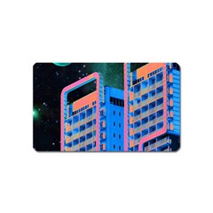 Fantasy City Architecture Building Cityscape Magnet (name Card) by Cemarart