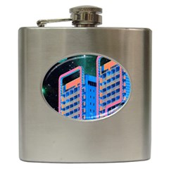 Fantasy City Architecture Building Cityscape Hip Flask (6 Oz) by Cemarart