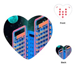 Fantasy City Architecture Building Cityscape Playing Cards Single Design (heart)