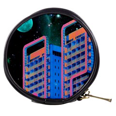 Fantasy City Architecture Building Cityscape Mini Makeup Bag by Cemarart