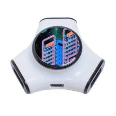 Fantasy City Architecture Building Cityscape 3-port Usb Hub by Cemarart