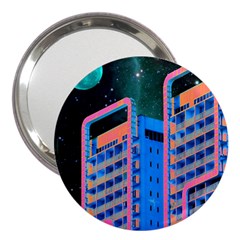 Fantasy City Architecture Building Cityscape 3  Handbag Mirrors by Cemarart