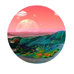 Unicorn Valley Aesthetic Clouds Landscape Mountain Nature Pop Art Surrealism Retrowave Mini Round Pill Box (pack Of 3) by Cemarart