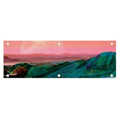 Unicorn Valley Aesthetic Clouds Landscape Mountain Nature Pop Art Surrealism Retrowave Banner And Sign 6  X 2  by Cemarart