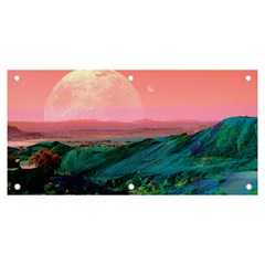 Unicorn Valley Aesthetic Clouds Landscape Mountain Nature Pop Art Surrealism Retrowave Banner And Sign 6  X 3  by Cemarart