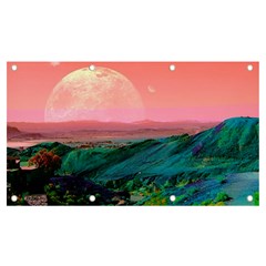 Unicorn Valley Aesthetic Clouds Landscape Mountain Nature Pop Art Surrealism Retrowave Banner And Sign 7  X 4  by Cemarart