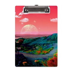 Unicorn Valley Aesthetic Clouds Landscape Mountain Nature Pop Art Surrealism Retrowave A5 Acrylic Clipboard by Cemarart