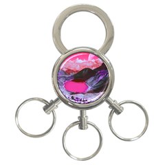 Late Night Feelings Aesthetic Clouds Color Manipulation Landscape Mountain Nature Surrealism Psicode 3-ring Key Chain