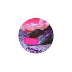 Late Night Feelings Aesthetic Clouds Color Manipulation Landscape Mountain Nature Surrealism Psicode Golf Ball Marker (4 Pack) by Cemarart