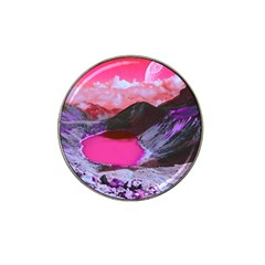 Late Night Feelings Aesthetic Clouds Color Manipulation Landscape Mountain Nature Surrealism Psicode Hat Clip Ball Marker by Cemarart