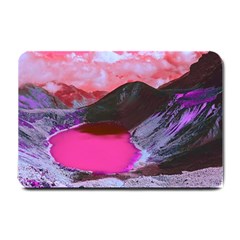 Late Night Feelings Aesthetic Clouds Color Manipulation Landscape Mountain Nature Surrealism Psicode Small Doormat by Cemarart