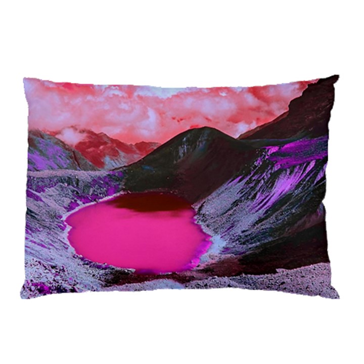 Late Night Feelings Aesthetic Clouds Color Manipulation Landscape Mountain Nature Surrealism Psicode Pillow Case