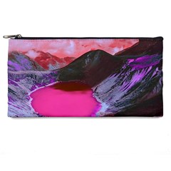 Late Night Feelings Aesthetic Clouds Color Manipulation Landscape Mountain Nature Surrealism Psicode Pencil Case by Cemarart