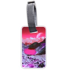 Late Night Feelings Aesthetic Clouds Color Manipulation Landscape Mountain Nature Surrealism Psicode Luggage Tag (one Side) by Cemarart