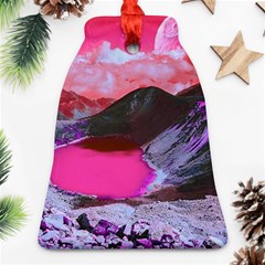 Late Night Feelings Aesthetic Clouds Color Manipulation Landscape Mountain Nature Surrealism Psicode Ornament (bell) by Cemarart