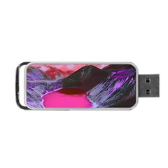 Late Night Feelings Aesthetic Clouds Color Manipulation Landscape Mountain Nature Surrealism Psicode Portable Usb Flash (one Side) by Cemarart