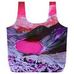 Late Night Feelings Aesthetic Clouds Color Manipulation Landscape Mountain Nature Surrealism Psicode Full Print Recycle Bag (xl) by Cemarart