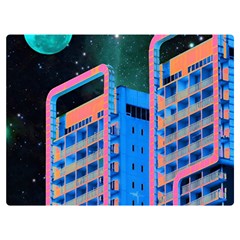 Fantasy City Architecture Building Cityscape Premium Plush Fleece Blanket (extra Small) by Cemarart