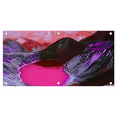 Late Night Feelings Aesthetic Clouds Color Manipulation Landscape Mountain Nature Surrealism Psicode Banner And Sign 4  X 2  by Cemarart