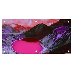 Late Night Feelings Aesthetic Clouds Color Manipulation Landscape Mountain Nature Surrealism Psicode Banner And Sign 6  X 3  by Cemarart