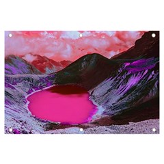 Late Night Feelings Aesthetic Clouds Color Manipulation Landscape Mountain Nature Surrealism Psicode Banner And Sign 6  X 4  by Cemarart