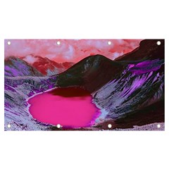 Late Night Feelings Aesthetic Clouds Color Manipulation Landscape Mountain Nature Surrealism Psicode Banner And Sign 7  X 4  by Cemarart