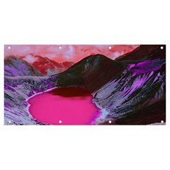 Late Night Feelings Aesthetic Clouds Color Manipulation Landscape Mountain Nature Surrealism Psicode Banner And Sign 8  X 4  by Cemarart