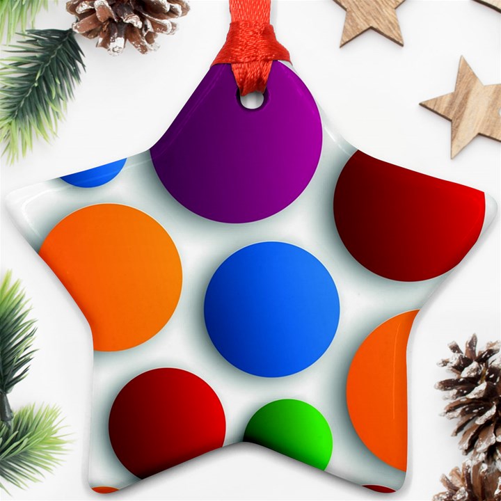 Abstract Dots Colorful Ornament (Star)