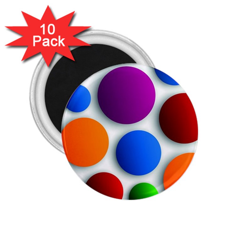 Abstract Dots Colorful 2.25  Magnets (10 pack) 