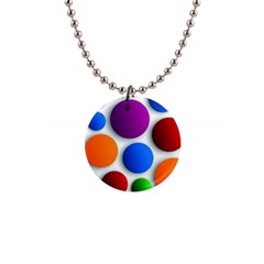 Abstract Dots Colorful 1  Button Necklace by nateshop